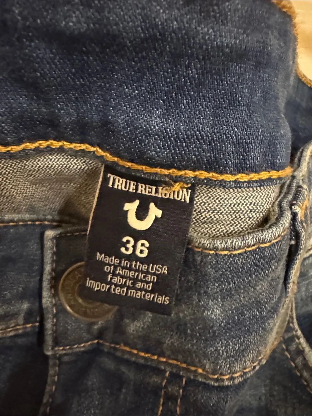 True Religion Men's Slim Straight Distressed Indigo Jeans